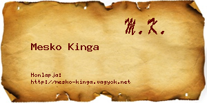 Mesko Kinga névjegykártya